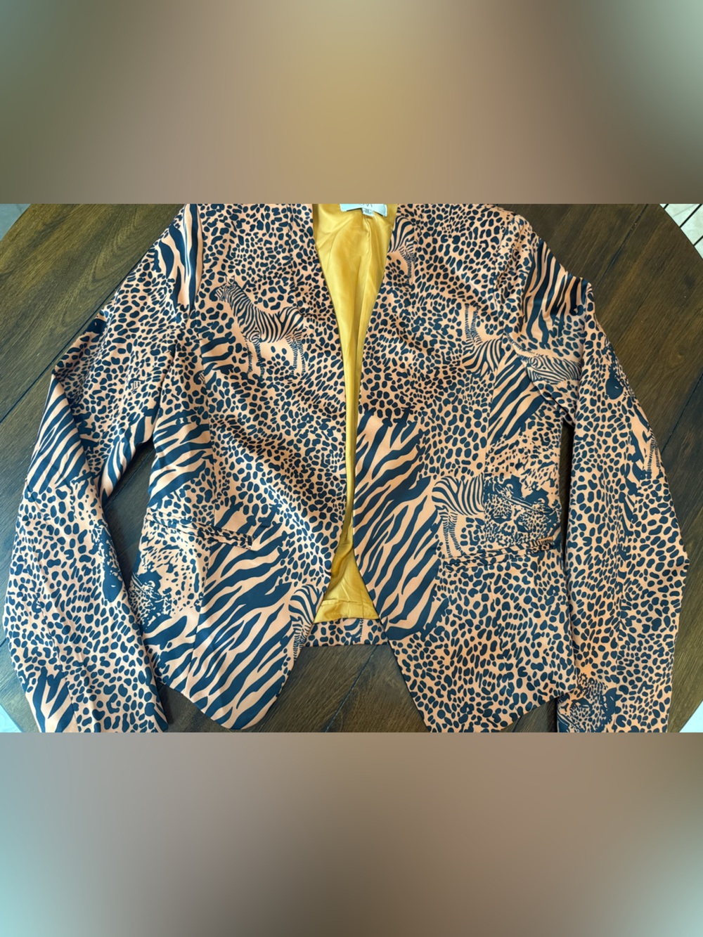 Ovi Women’s Médium Animal Print Blazer Zebra Leopard Size Medium